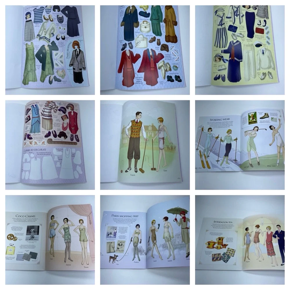 Vintage Paper Dolls Usborne Historical Sticker Paper Dolls 1920's Fashion New - Picture 3 of 16